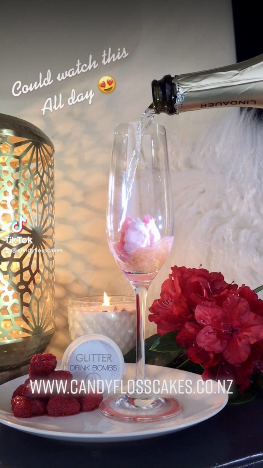 Glitter Drink Bombs Individually Packaged Candy Floss Cakes